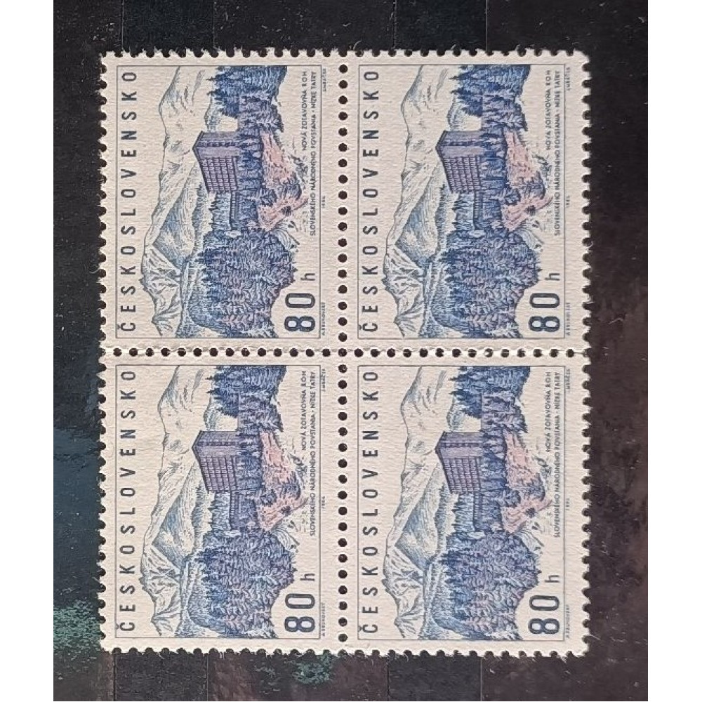 Bloque de cuatro Checoslovaquia, 80h, Mi.1458, MNH** 