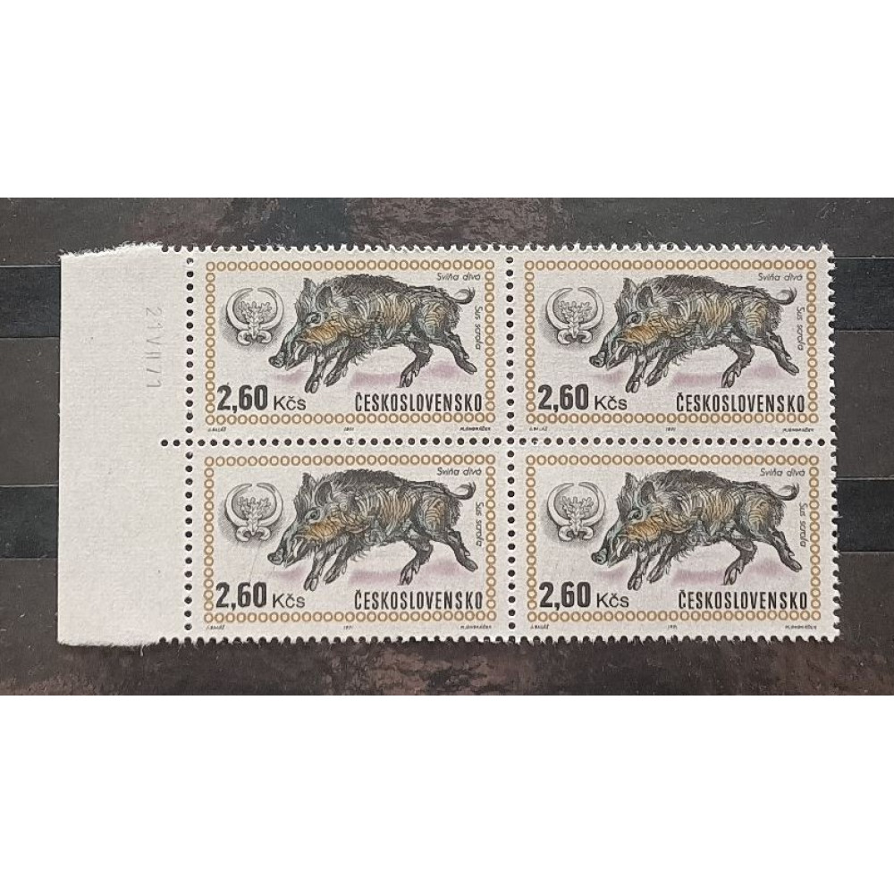 Bloque de cuatro Checoslovaquia, 2,60Kčs, Mi.2019, MNH** 