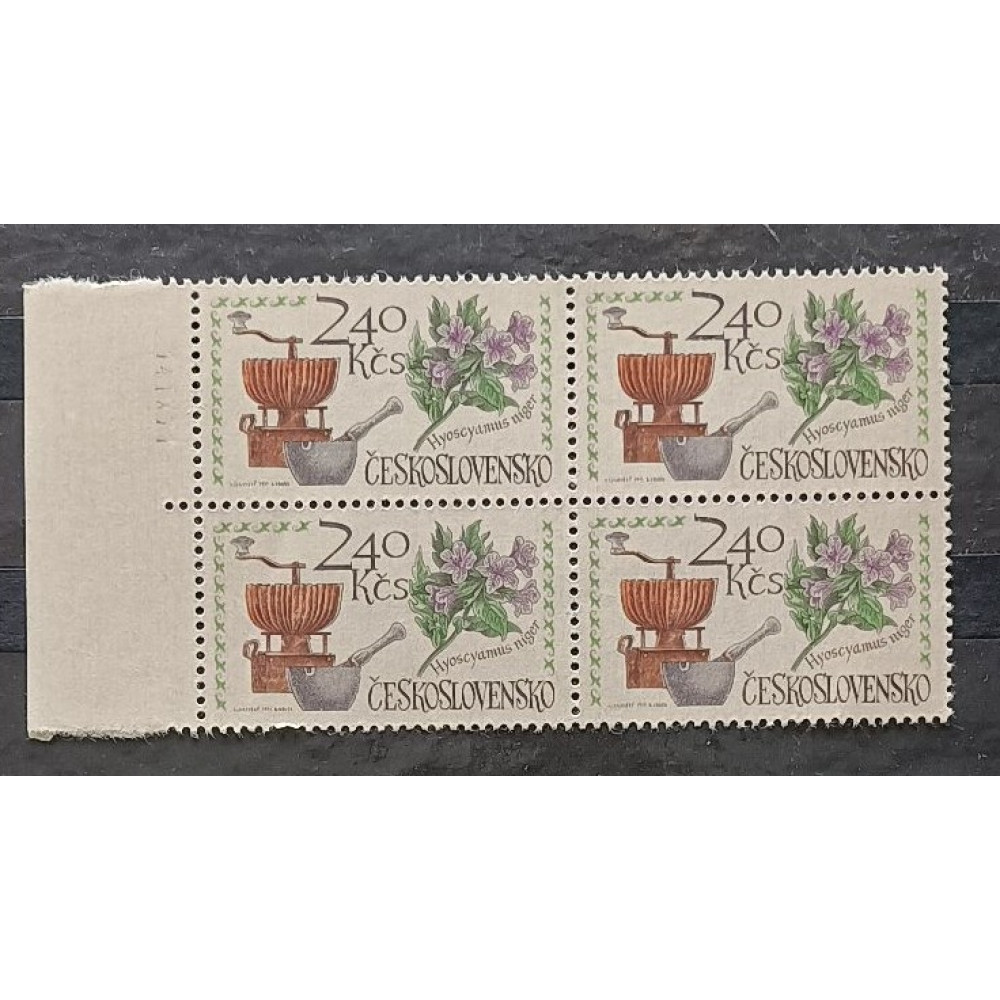 Bloque de cuatro Checoslovaquia, 2,40Kčs, Mi.2028, MNH** 