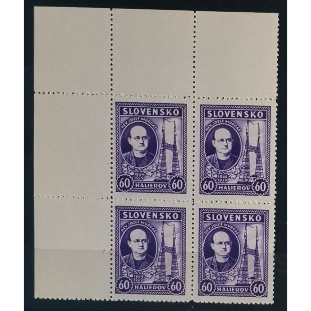 Bloque de cuatro Estado Eslovaco, 60H, Mi.46X, MNH** 
