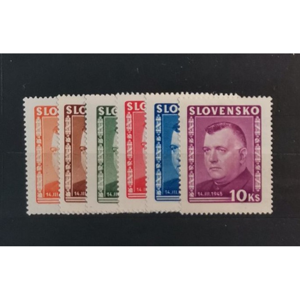 Série Estado Eslovaco, 1Ks-10Ks, Mi.156-161, MH* 