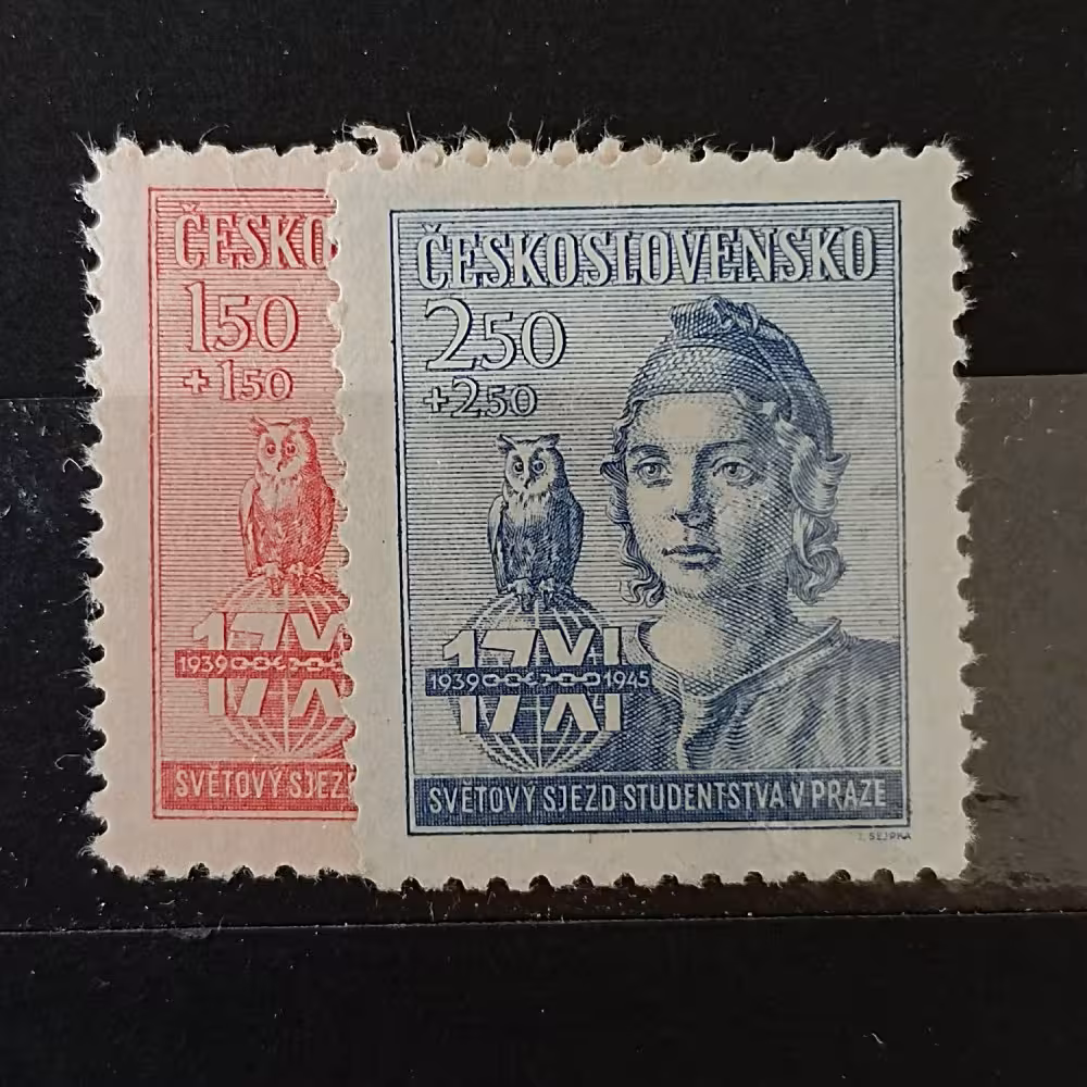 Satz Tschechoslowakie, 1,50+1,50-2,50+2,50, Mi.476-477** 