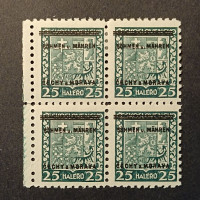 Viererblock Böhmen und Mähren Protektorat, 25H, Mi.4* 