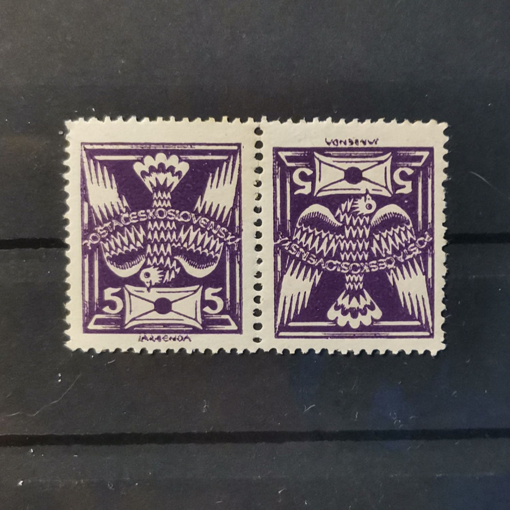 Zwischenstegpaar Tschechoslowakie, 5h, Mi.163 B K* 