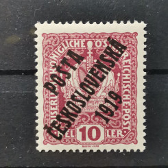 Známka ČSR PČ 1919 , 10h, Pof.36*, I. typ přetisku 