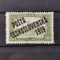 Známka ČSR PČ 1919 , 80f, Pof.113*, I. typ přetisku 