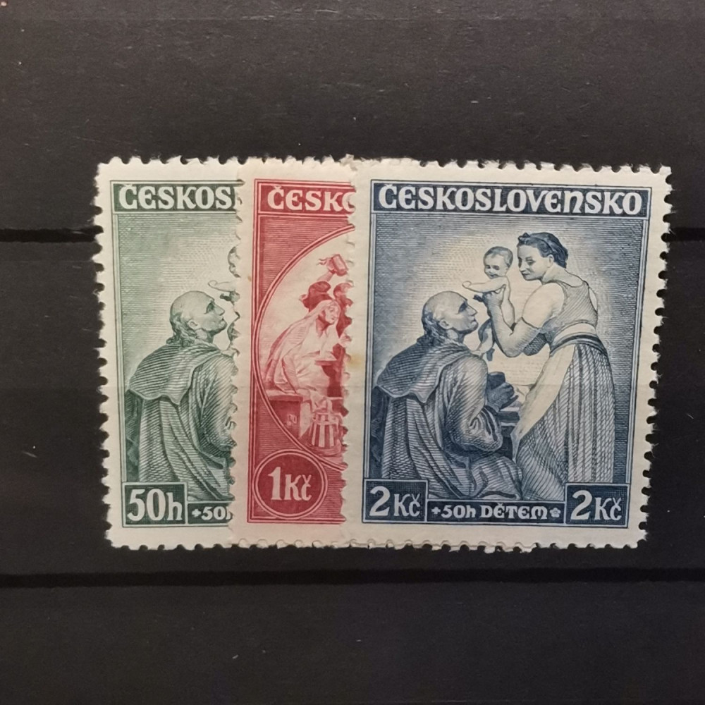 Satz Tschechoslowakie, 50+50h-2 Kč + 50h, Mi.342-344-344** 