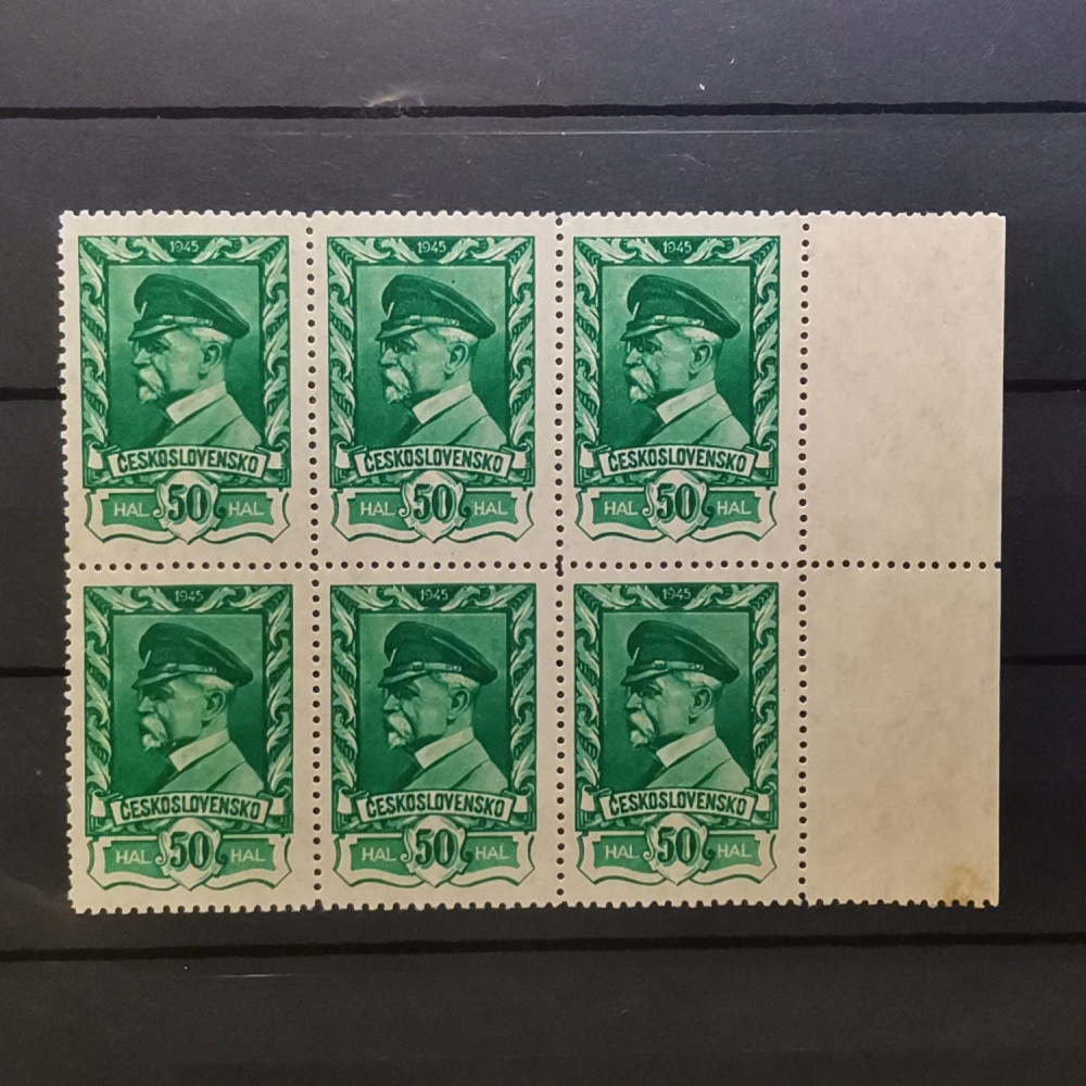 Folha completa Tchecoslováquia, 50 h, Mi.436, MNH** 