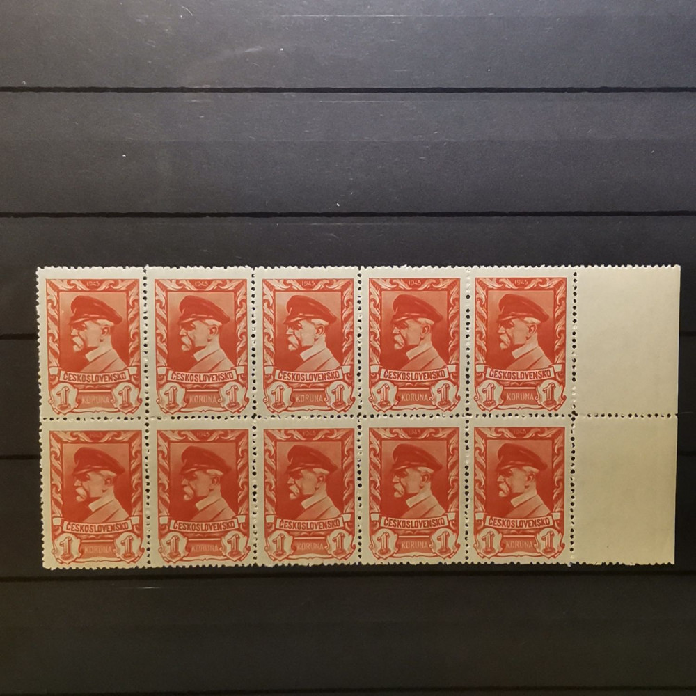 Pliego completo Checoslovaquia, 1 K, Mi.437, MNH** 