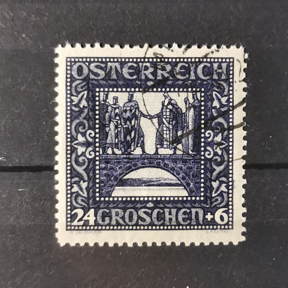 Sello Austria, 24+6 G, Mi.492I, usado# 