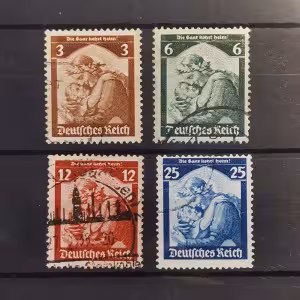 Série Německo, Reich, 3Pfg.-25Pfg., Mi.565-568-568# 