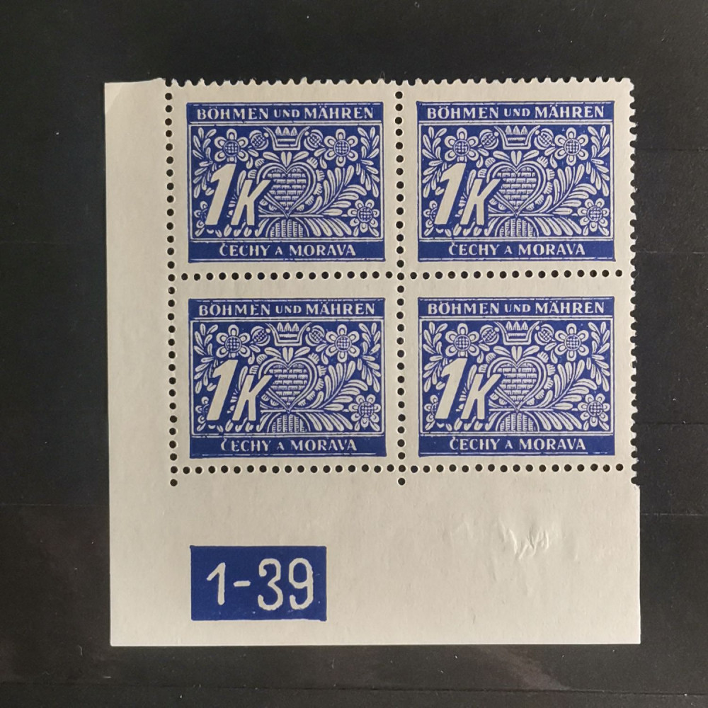 Block Böhmen und Mähren Protektorat, 1K, Mi.9 Port.* 