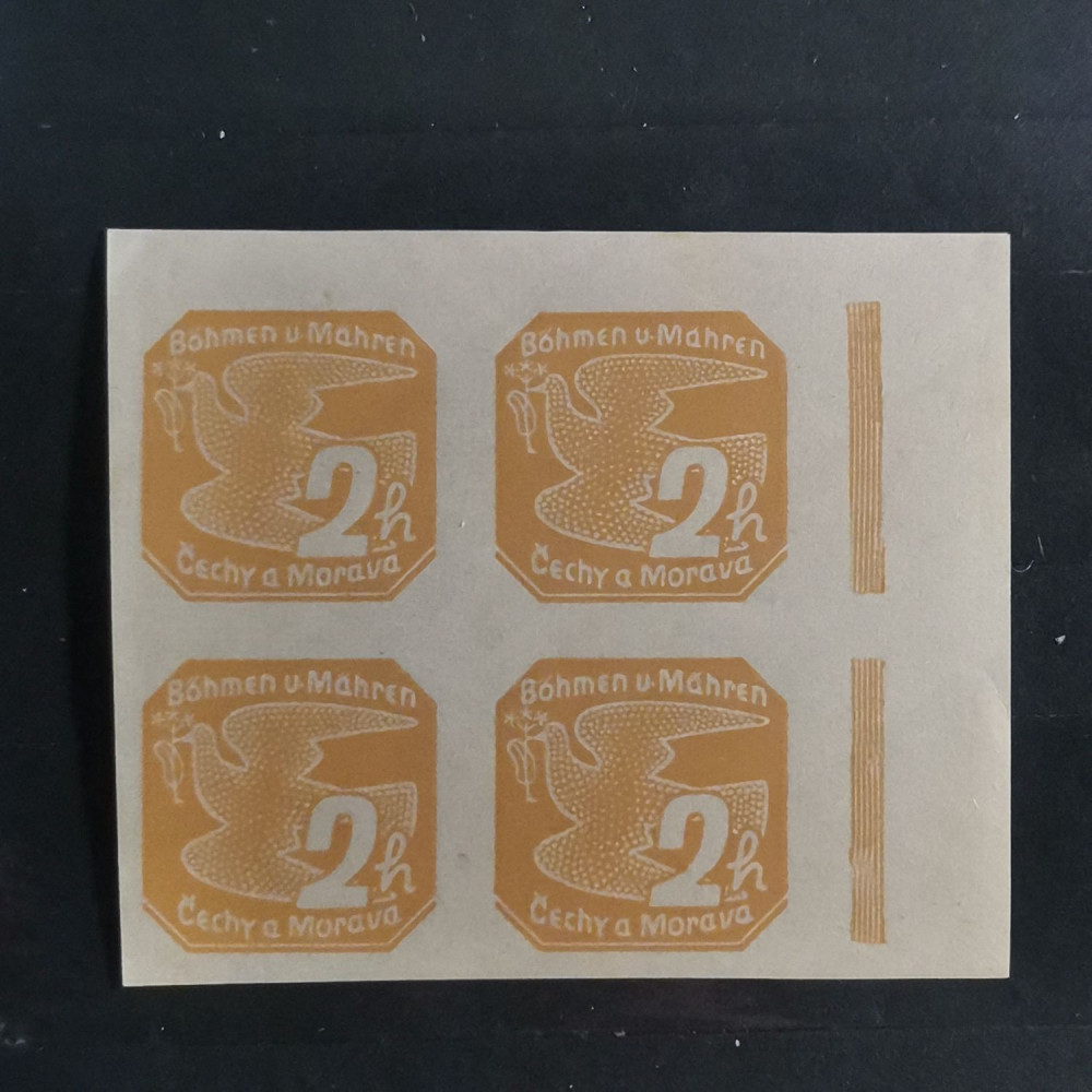Bloque de cuatro de esquina Protectorado de Bohemia y Moravia, 2H, Mi.42, MNH** 