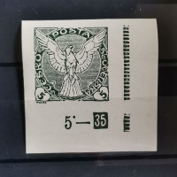 Stamps with plate numbers Czechoslovakia, 5h, Mi.189, MNH** 