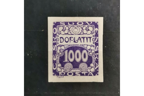 Známka ČSR, 1000h, Pof.DL13 ** 