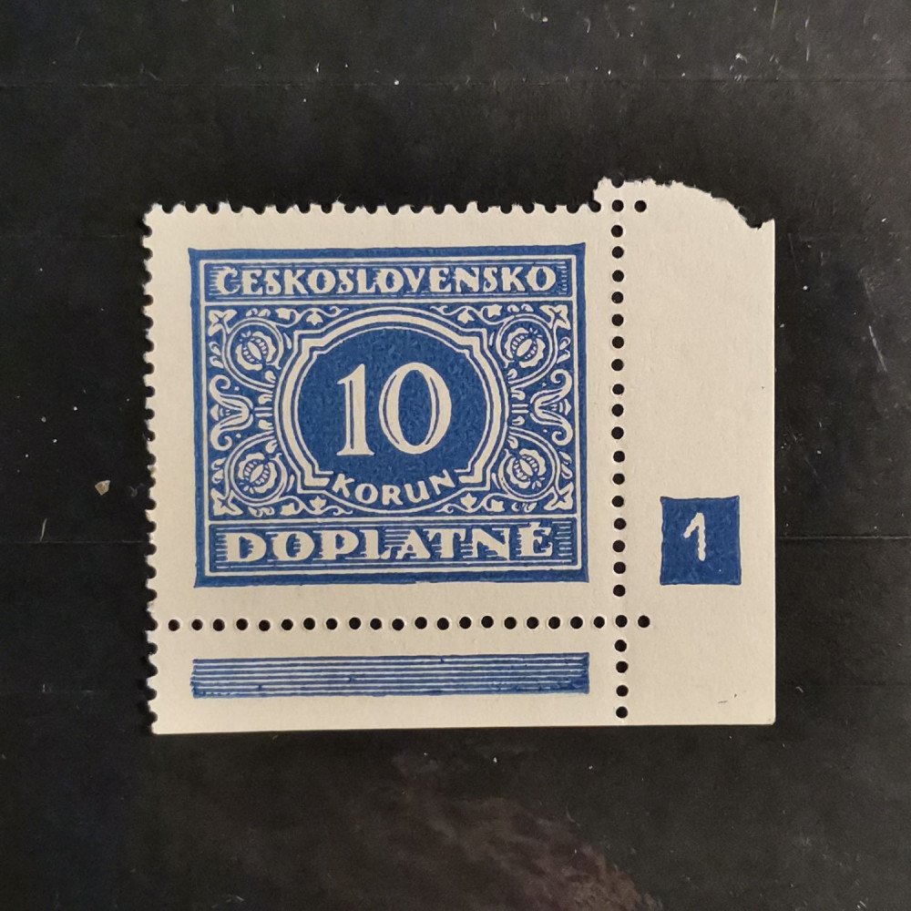 Selo com número de chapa Tchecoslováquia, 10 Kč, Mi.65, MNH** 