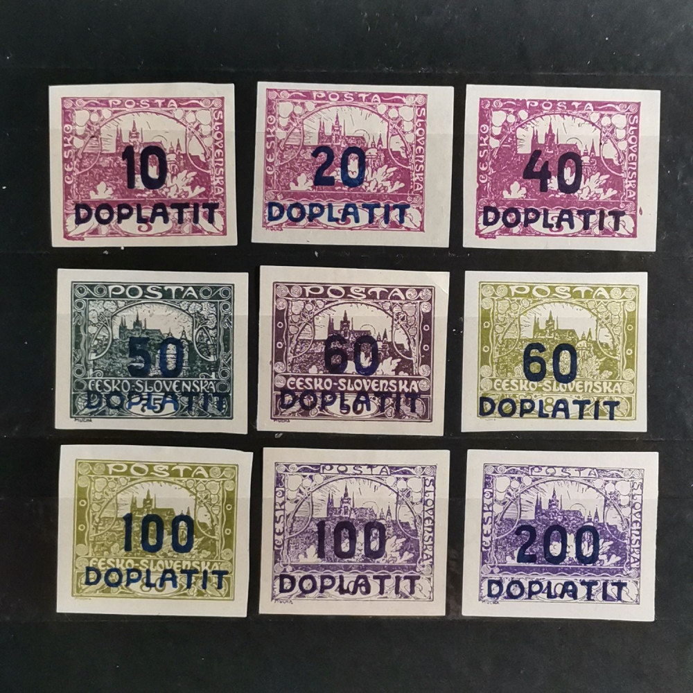 Set Czechoslovakia, 10/3h-200/400h, Mi.20-19, MH* 