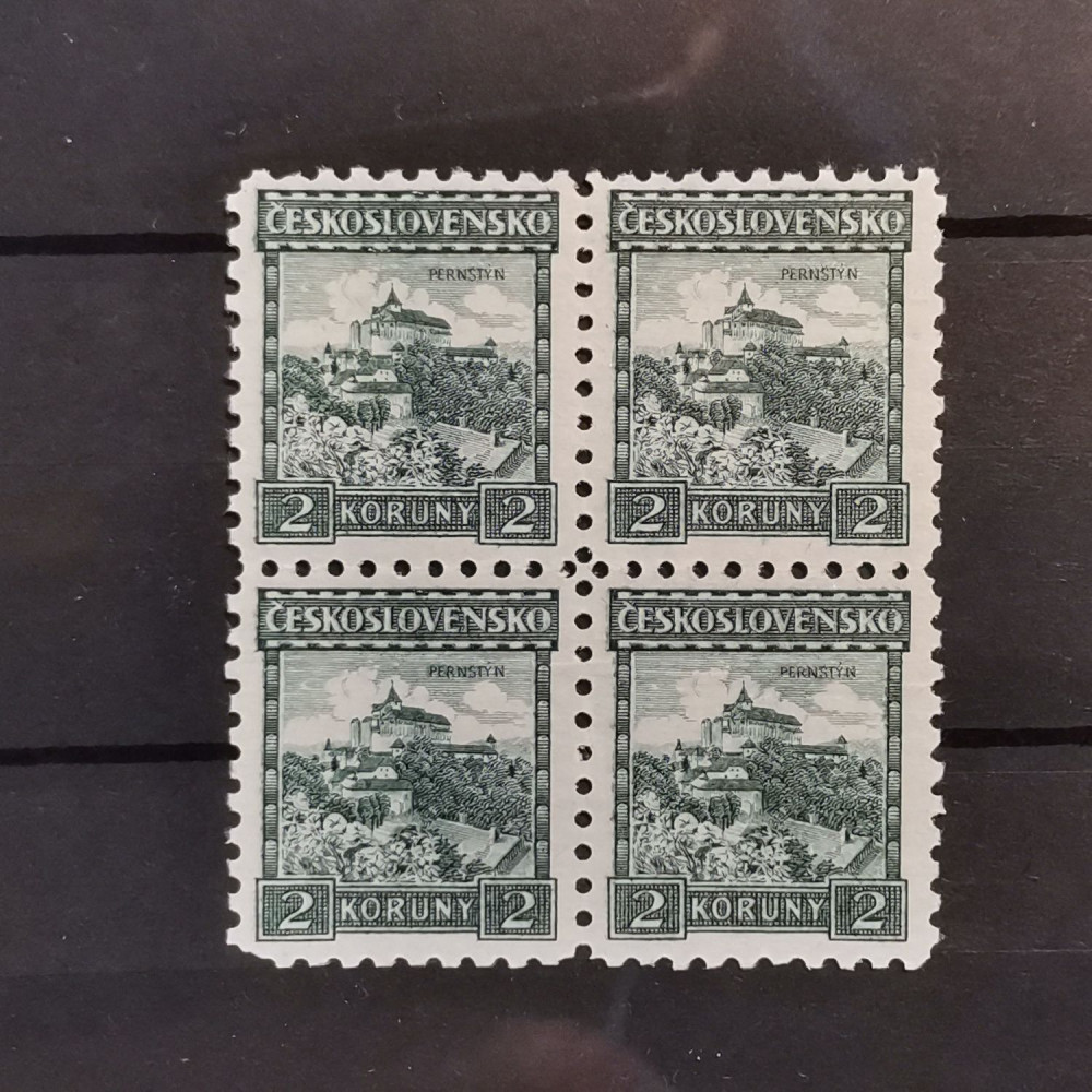 Viererblock Tschechoslowakie, 2 Kč, Mi.288** 