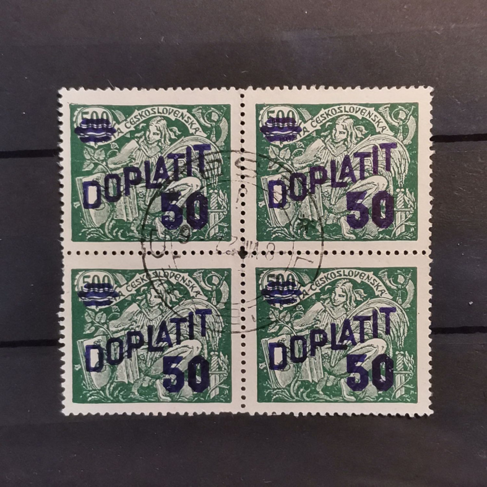 Quadra Tchecoslováquia, 50/500h, Mi.44, usado# 