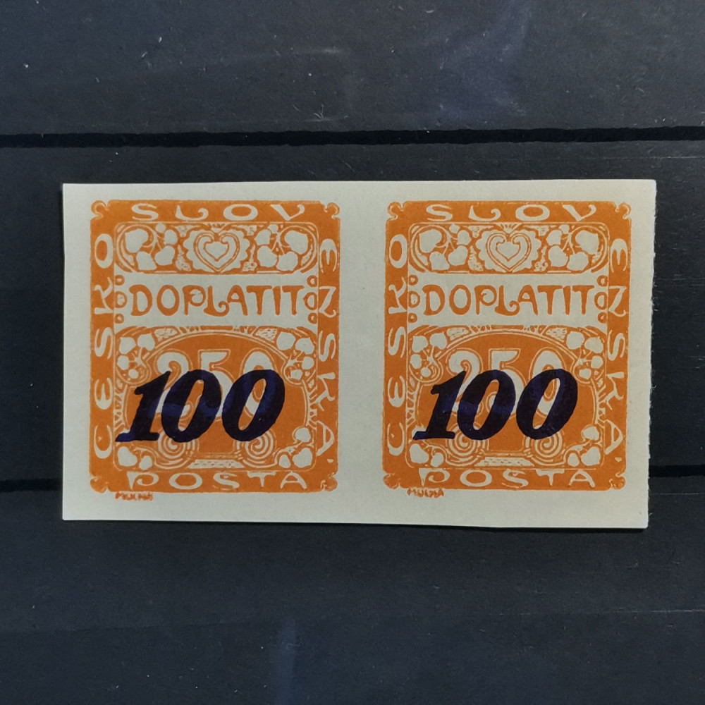 Pareja Checoslovaquia, 100/250h, Mi.33, MNH** 
