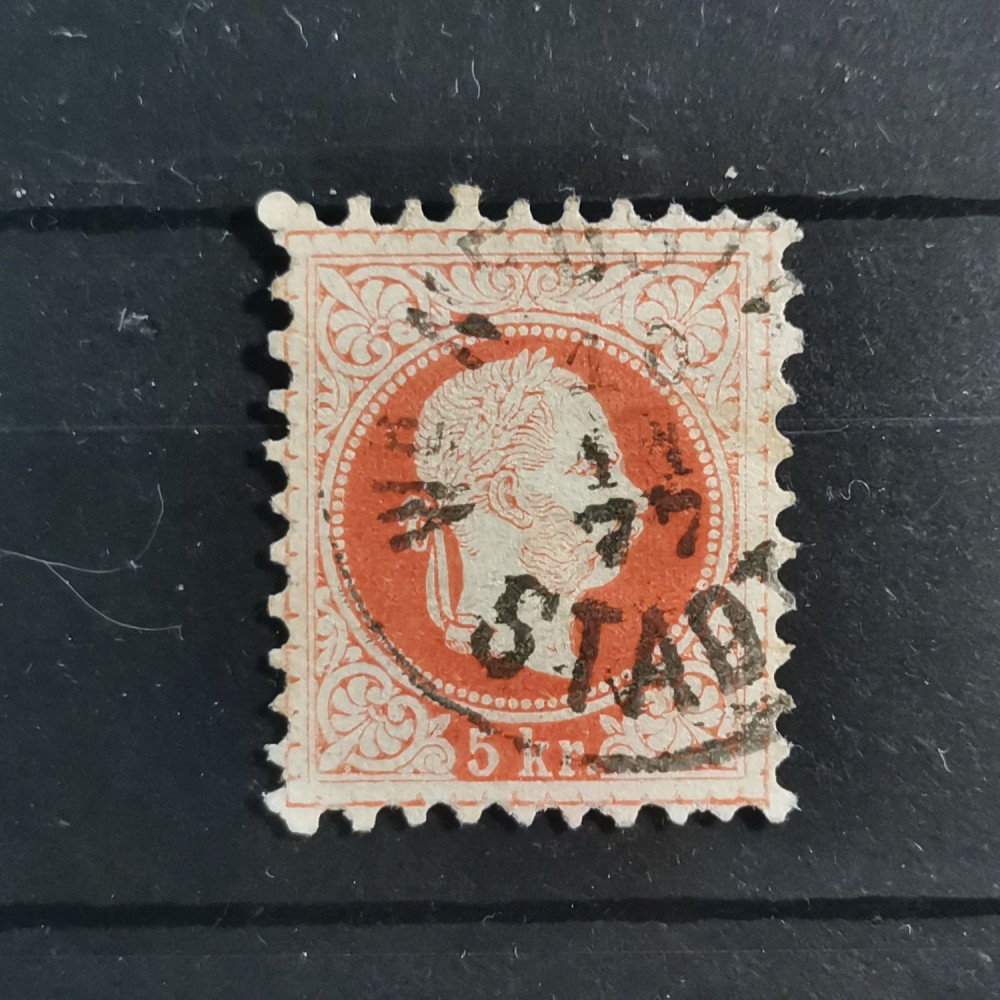 Sello Austria, 5Kr, Mi.37IIA, usado# 