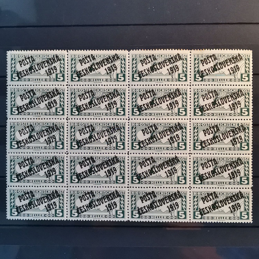 Pliego completo Checoslovaquia, 5h, Mi.70, MNH** 