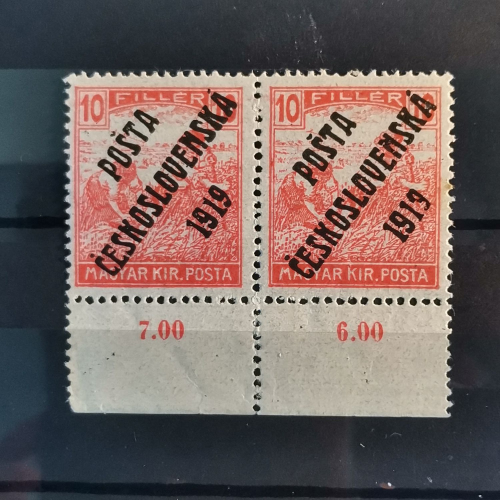 Zweierblock Tschechoslowakie PČ 1919 , 10f, Mi.124** 
