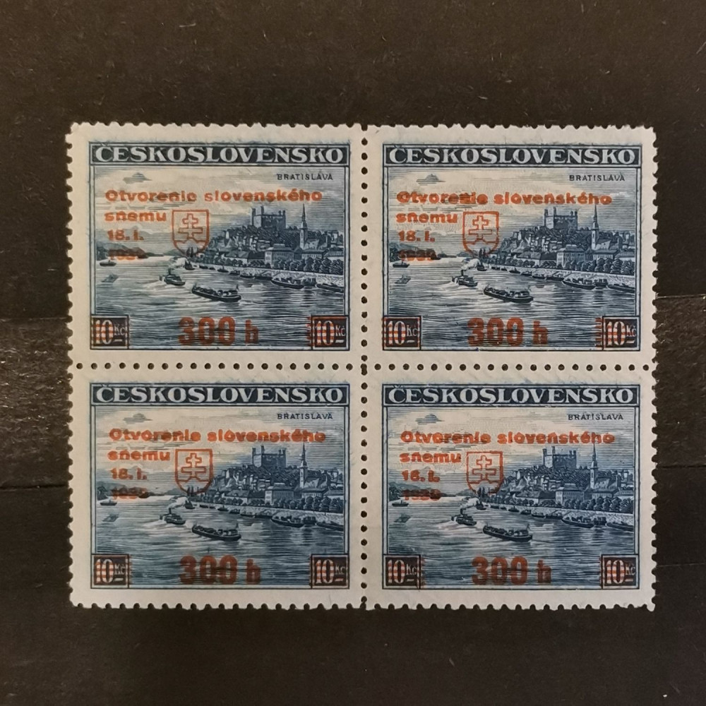 Bloque de cuatro Checoslovaquia, 300h/10 Kč, Mi.405, MNH** 