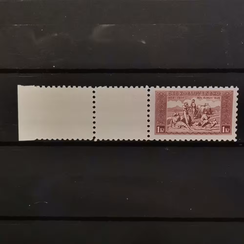 Briefmarke mit Ziefeldern Tschechoslowakie, 1 Kč, Mi.330** 