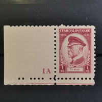 Briefmarken mit Kennzeichen Tschechoslowakie, 1 Kč, Mi.333** 