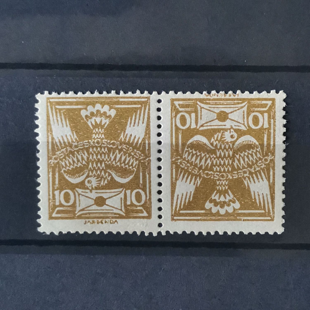 Pareja tête-bêche Checoslovaquia, 10h, Mi.165 B K, MNH** 
