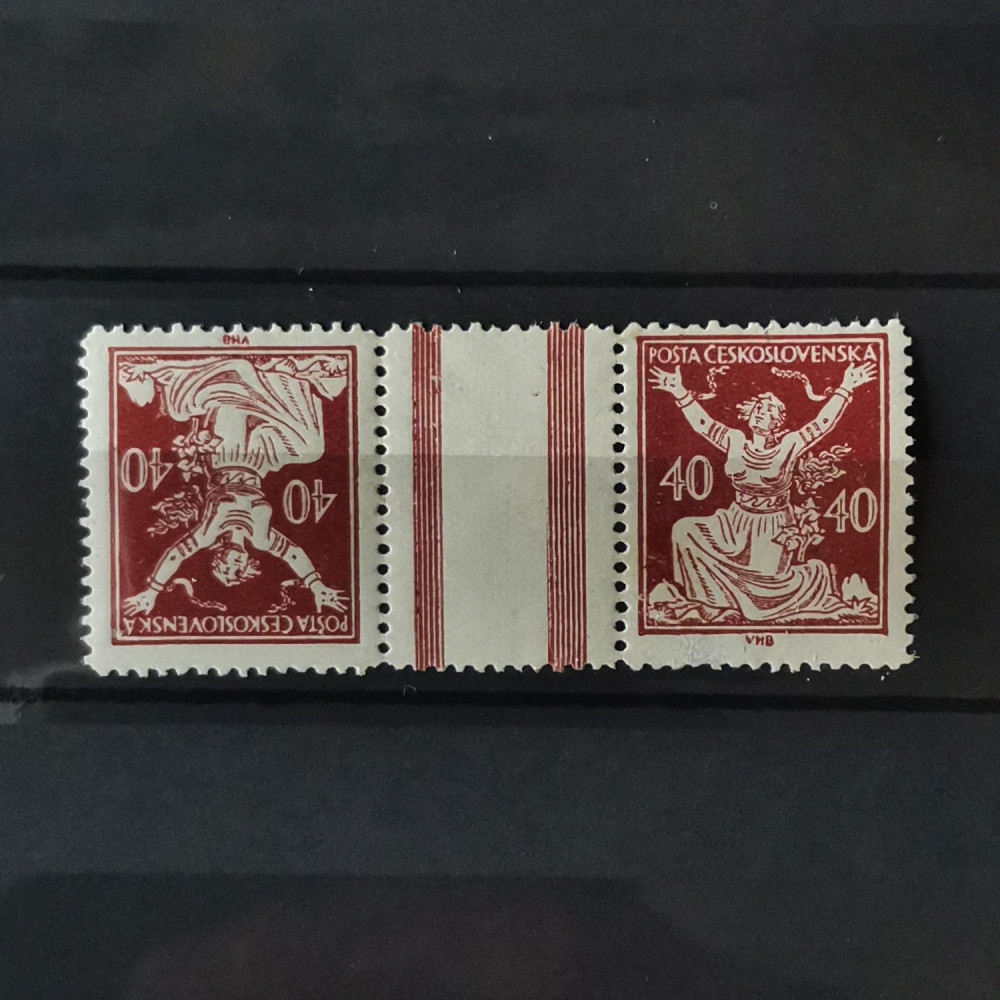 Par tête-bêche Tchecoslováquia, 40h, Mi.173 B KZ, MNH** 