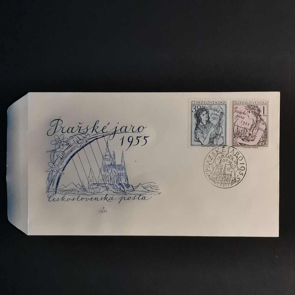 FDC Checoslovaquia, 30 h-1 Kčs, Mi.908-909, MNH** 