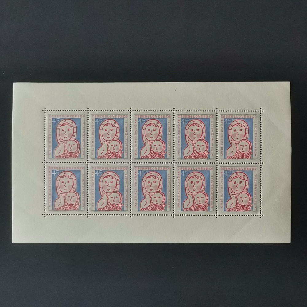 Bloco de dez Tchecoslováquia, 45h, , MNH** 