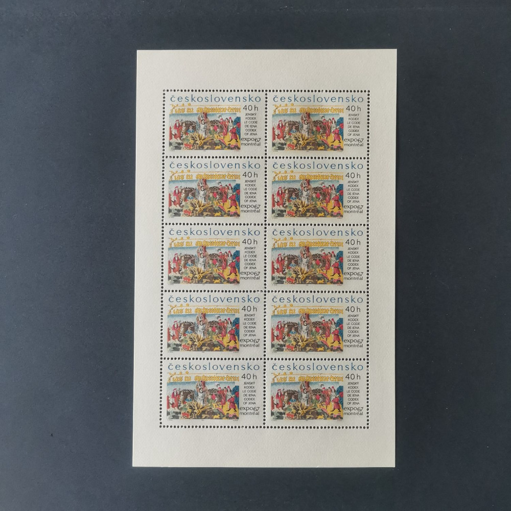 Bloco de dez Tchecoslováquia, 40h, , MNH** 