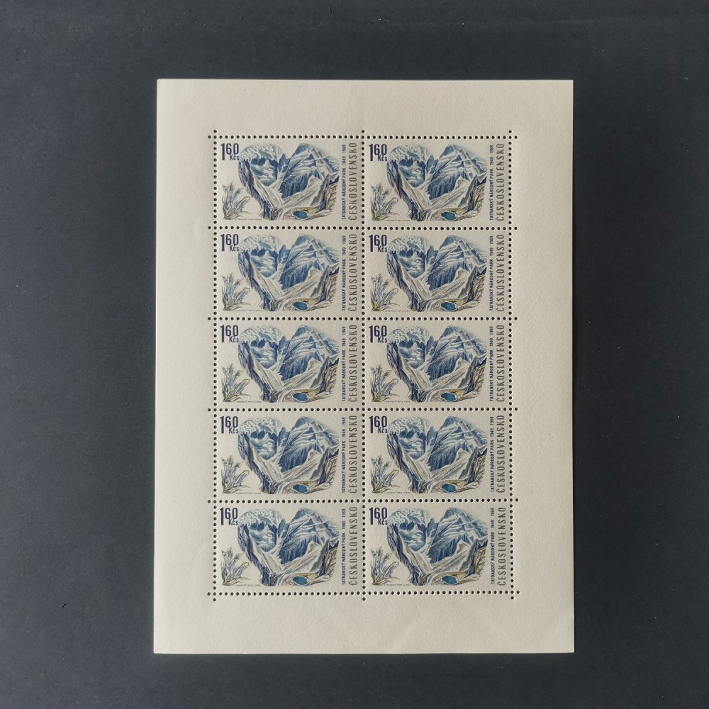 Bloque de diez Checoslovaquia, 1,60Kčs, , MH* 