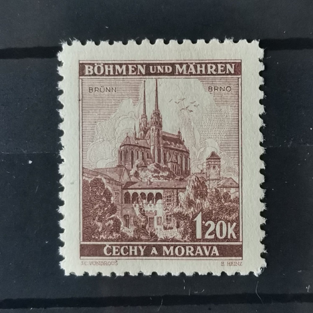 Sello Protectorado de Bohemia y Moravia, 1.2K, Mi.41, MNH** 