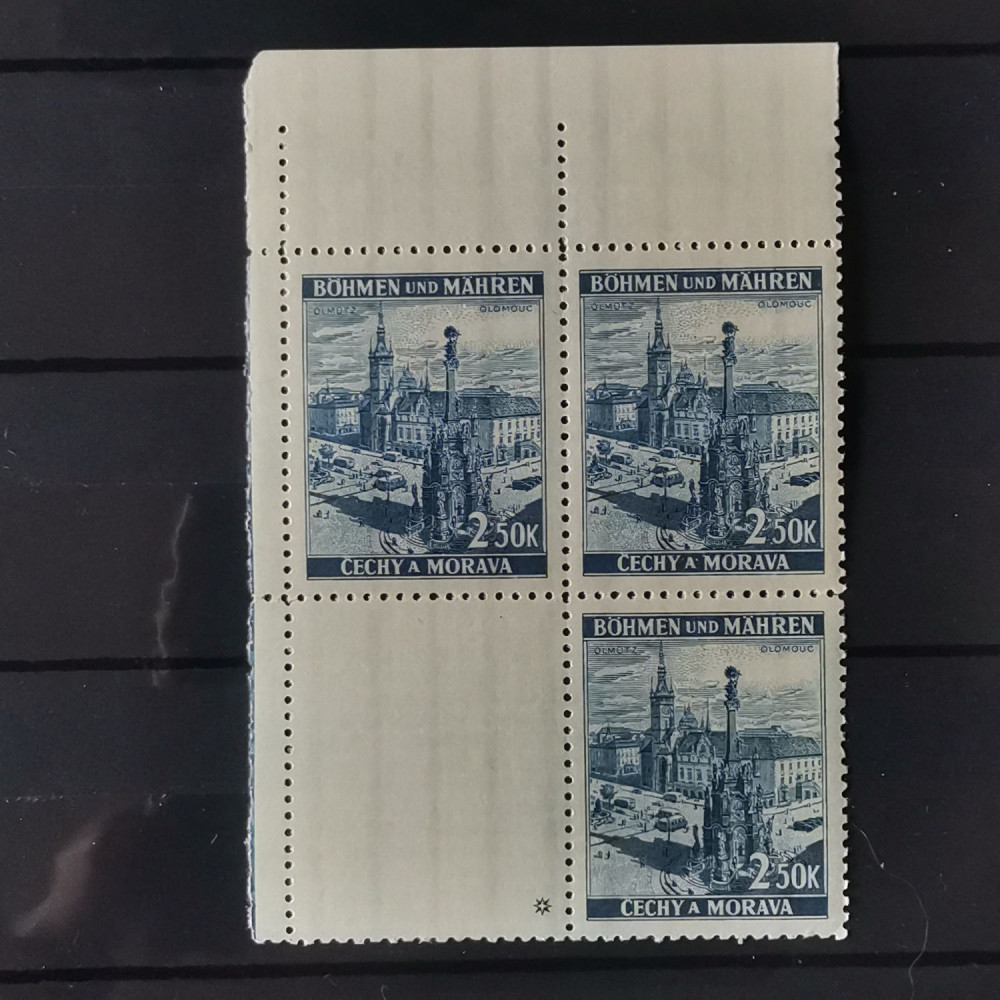 Sello con marca de plancha Protectorado de Bohemia y Moravia, 2.50K, Mi.32, MNH** 