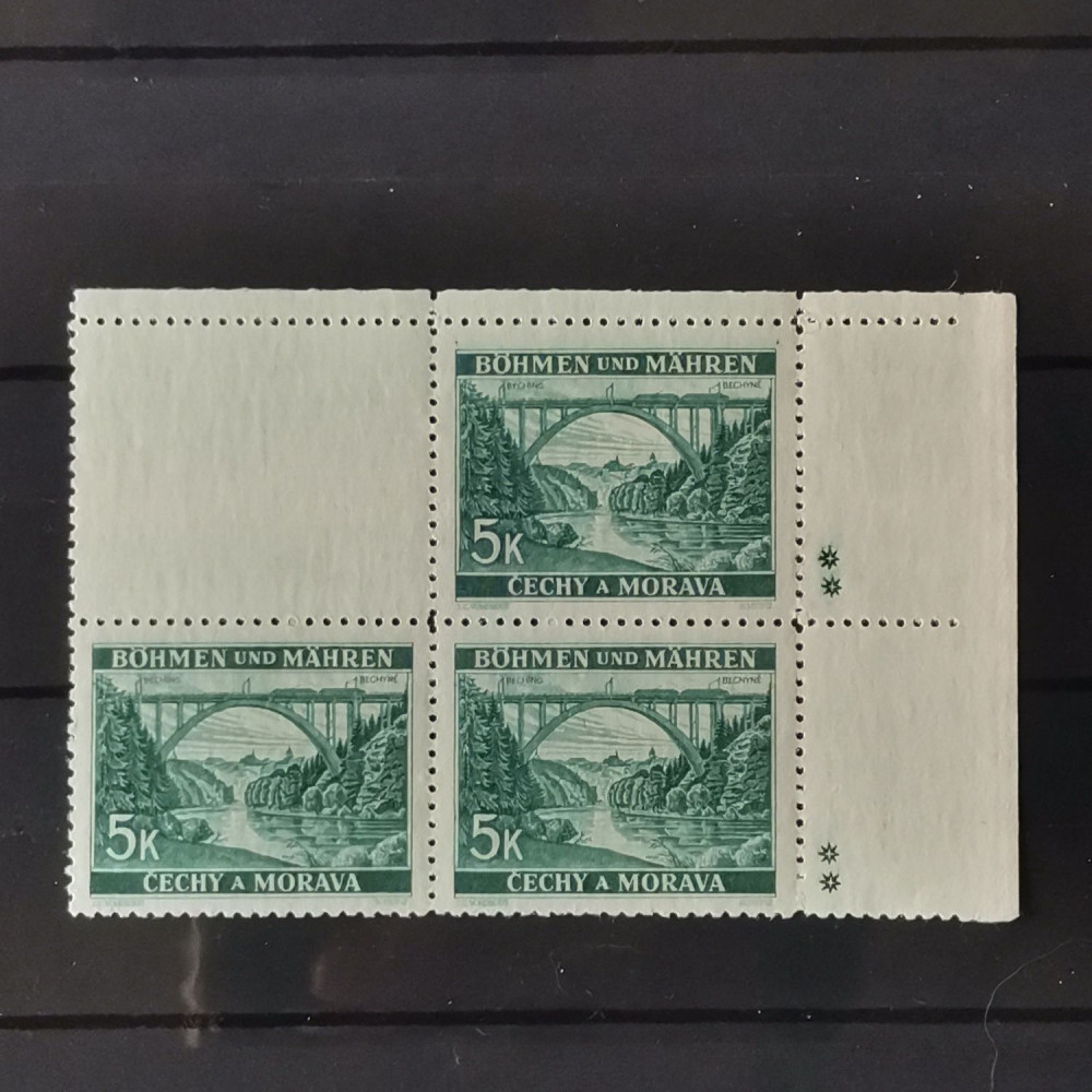 Selo com marca de chapa Protetorado da Boêmia e Morávia, 5K, Mi.57, MNH** 