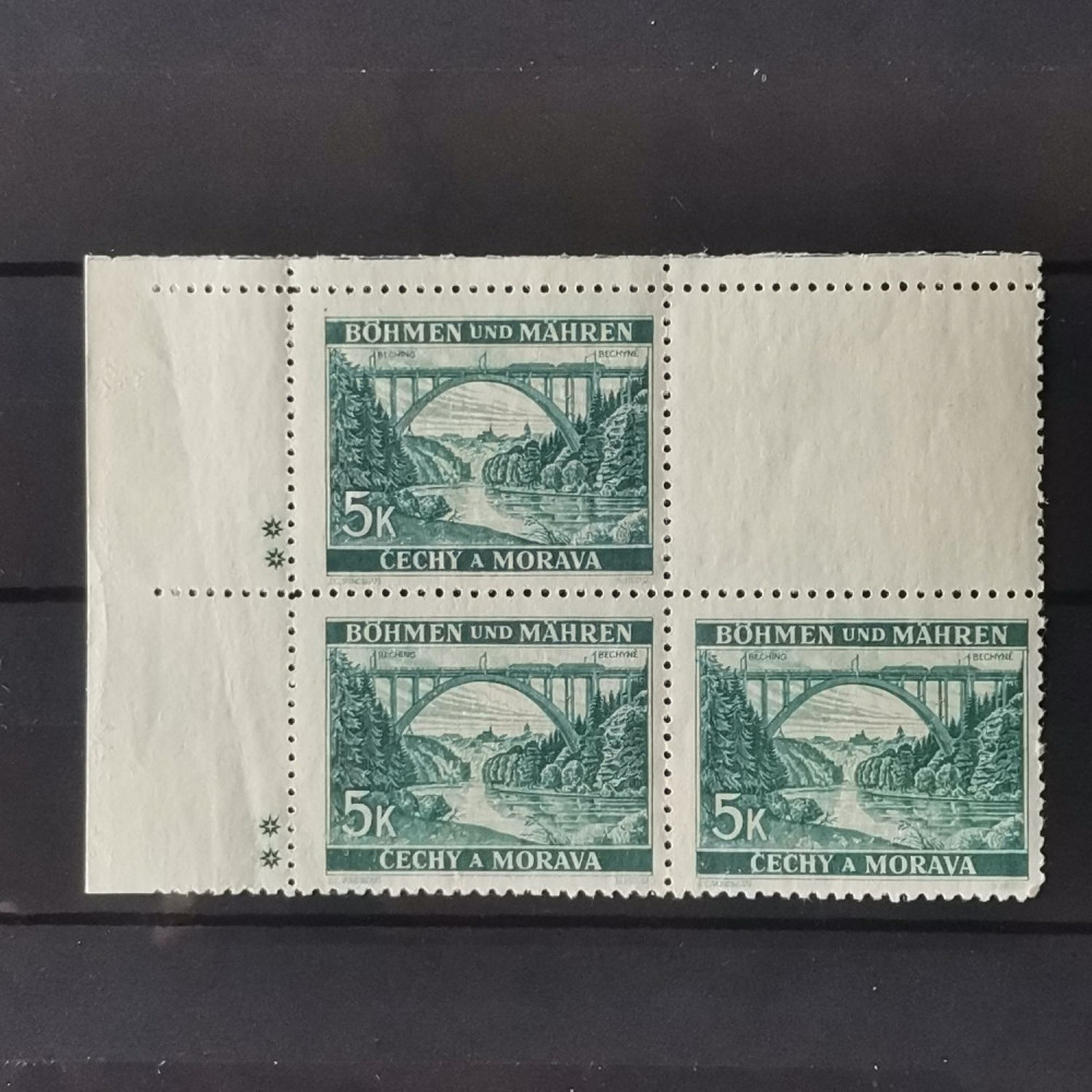 Selo com marca de chapa Protetorado da Boêmia e Morávia, 5K, Mi.57, MNH** 