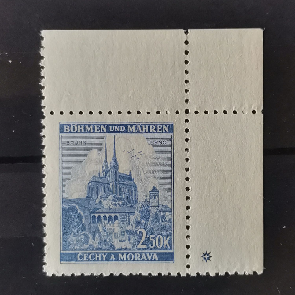 Selo com marca de chapa Protetorado da Boêmia e Morávia, , MNH** 