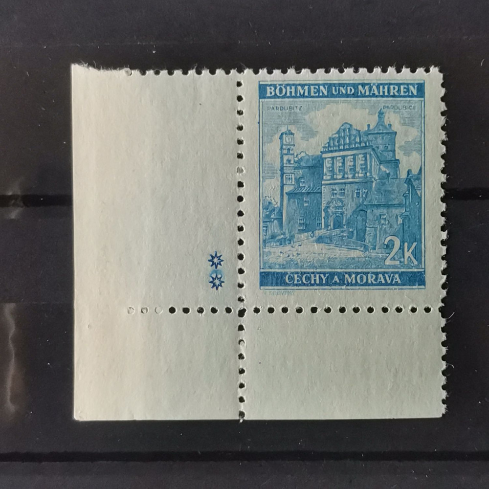 Selo com marca de chapa Protetorado da Boêmia e Morávia, 2K, Mi.70, MNH** 