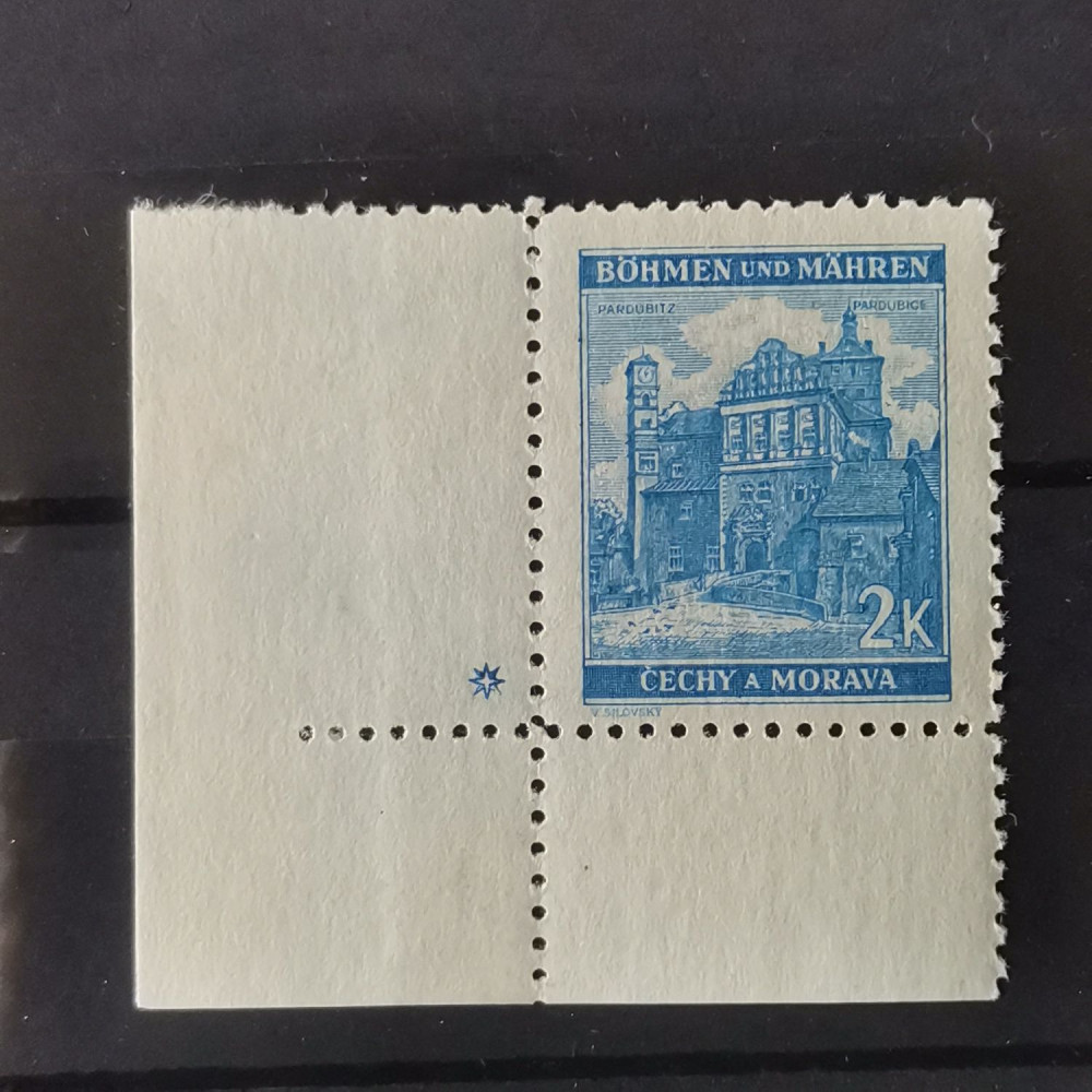 Selo com marca de chapa Protetorado da Boêmia e Morávia, 2K, Mi.70, MNH** 
