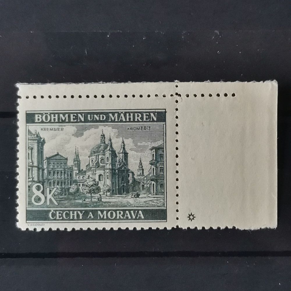 Sello con marca de plancha Protectorado de Bohemia y Moravia, 8K, Mi.59, MNH** 