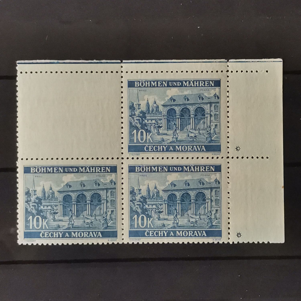 Selo com marca de chapa Protetorado da Boêmia e Morávia, 10K, Mi.60, MNH** 