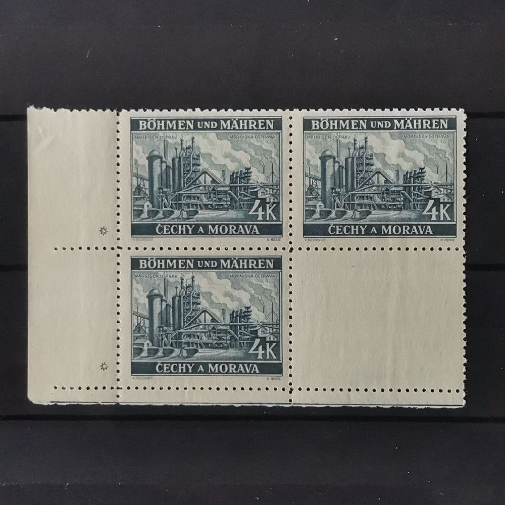 Selo com marca de chapa Protetorado da Boêmia e Morávia, 4K, Mi.34, MNH** 
