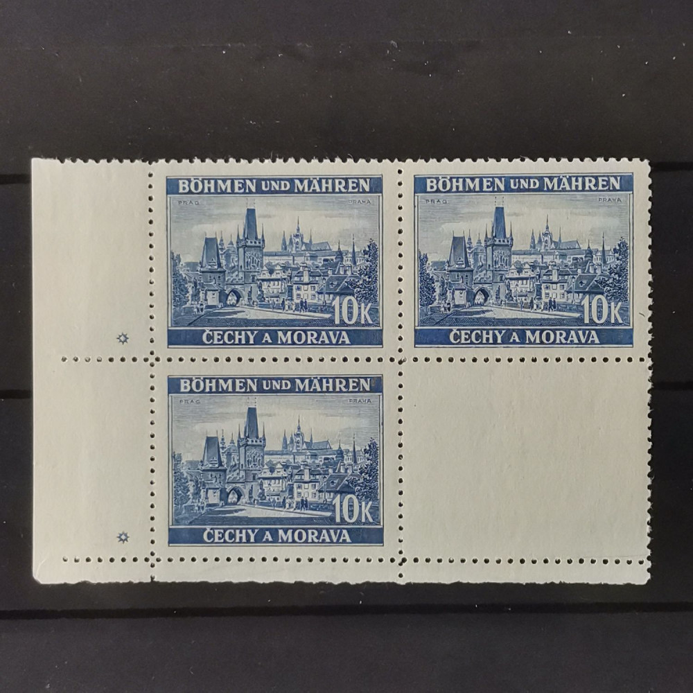 Selo com marca de chapa Protetorado da Boêmia e Morávia, 10K, Mi.36, MNH** 