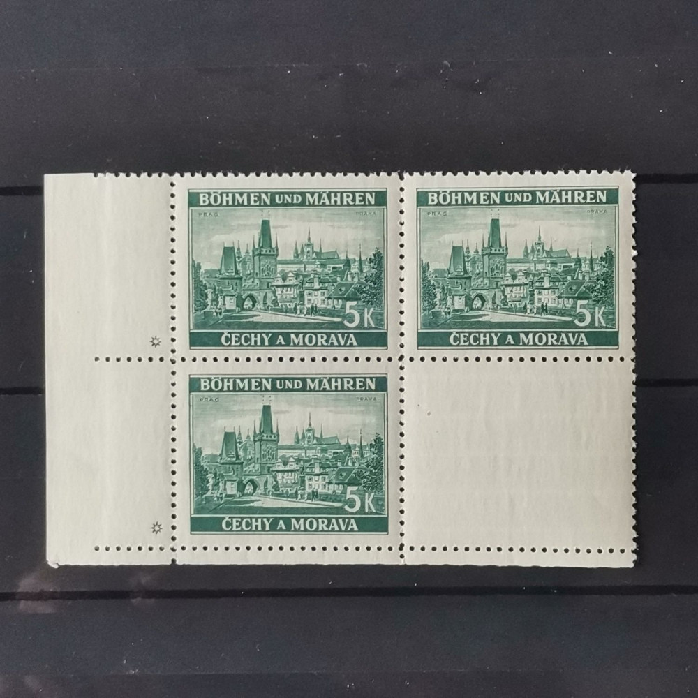 Selo com marca de chapa Protetorado da Boêmia e Morávia, 5K, Mi.35, MNH** 