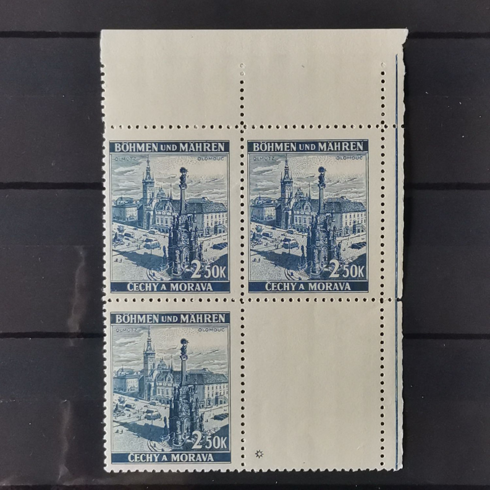 Sello con marca de plancha Protectorado de Bohemia y Moravia, 2.50K, Mi.32, MNH** 