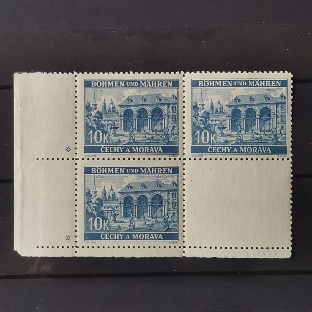 Selo com marca de chapa Protetorado da Boêmia e Morávia, 10K, Mi.60, MNH** 